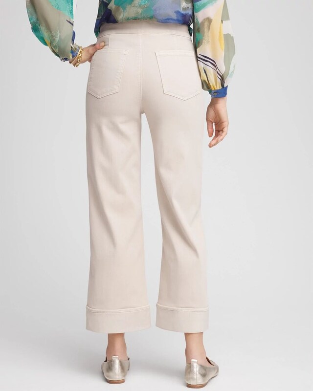 Pull-On Wide Leg Cuffed Jeans - image 3